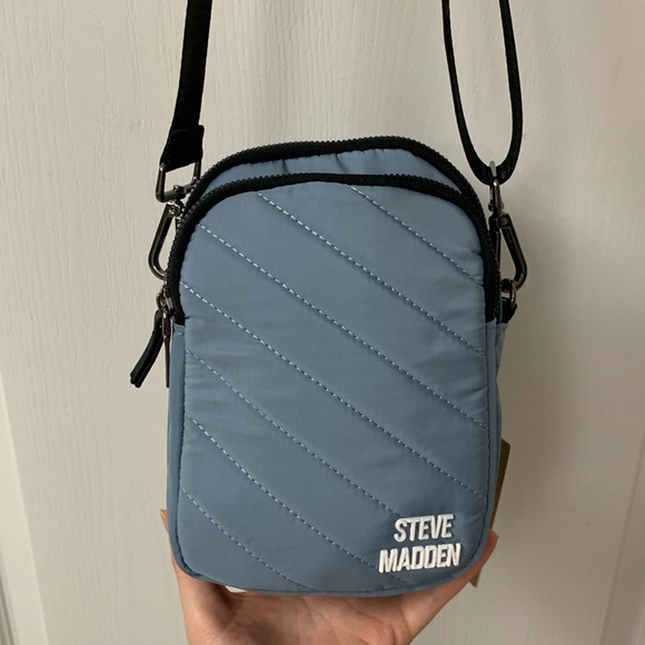Steve Madden Pastel Blue Quilted Nylon Crossbody Bag - Picture 9 of 17